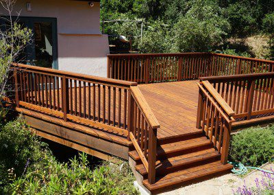 A finished deck in Moraga with a wooden finish