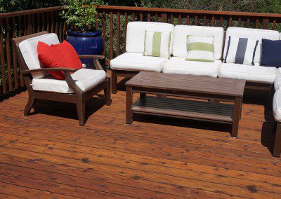 Deck restored in Orinda with white color cushions