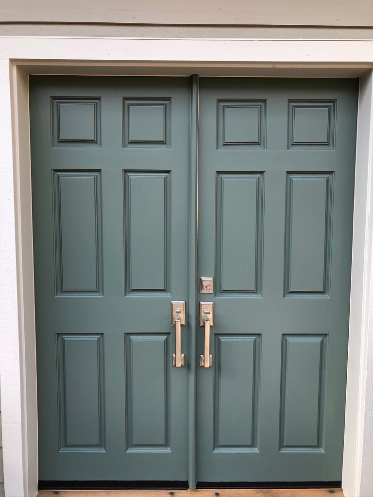 Mossy Green Entry Doors