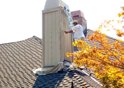 A Chimney With Wooden Bar Outer COver