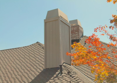 An After Section of a Chimney With Wooden Cover